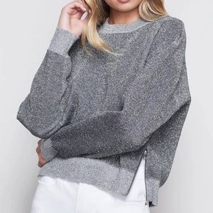 Good American NWT Silver Glitter Size 1/ Small Sweater